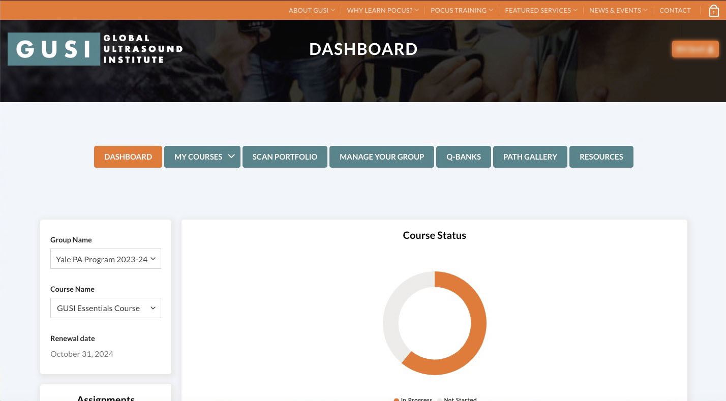 guis course leader dashboard